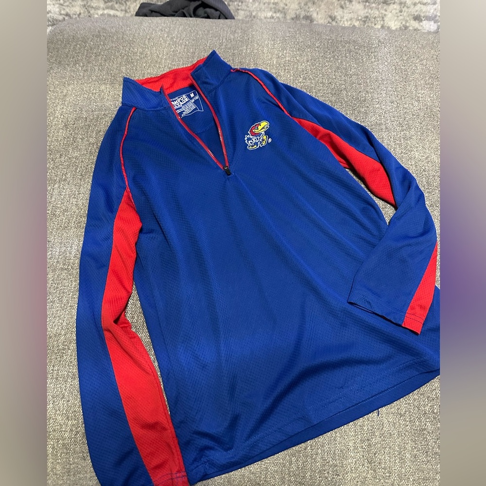 KU Quarter Zip Pullover Lightweight 
Size Medium Kansas University Jayhawks
